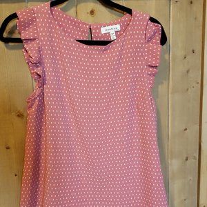 Monteau Sleeveless flutter sleeve blouse